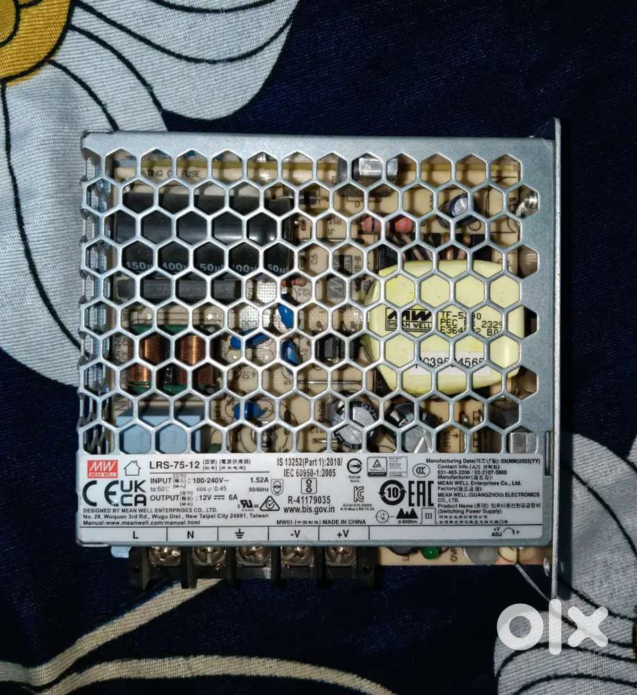 Mean Well LRS-75-12 switching power supply.