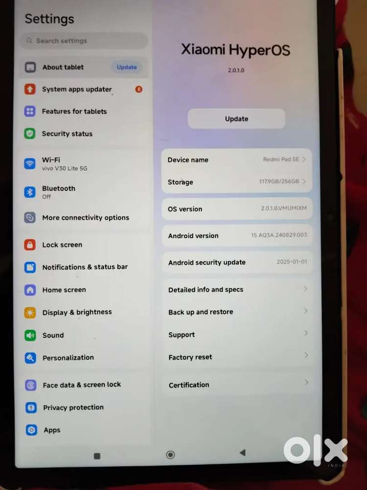 Redmi/xiaomi pad se 8/256gb clean condition