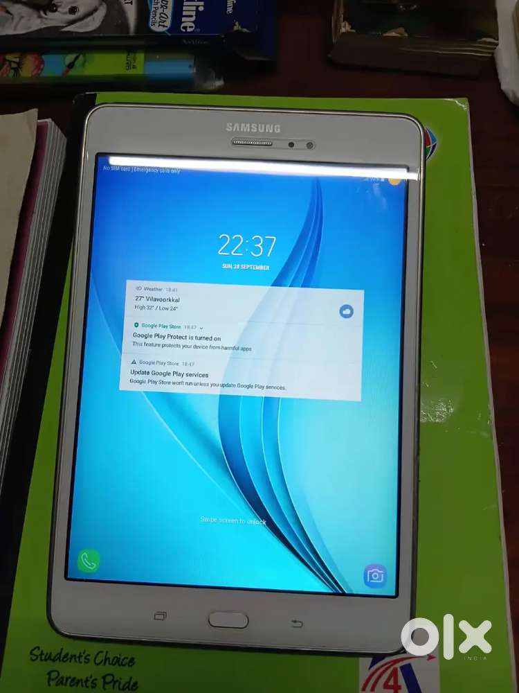 Tab A tablet in excellent condition with cover,adapter and cable
