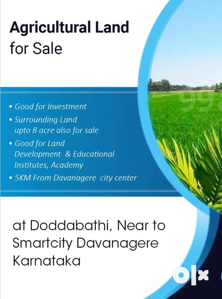 5 acre land for sale 3km from Davanagere Doddabathi  SN