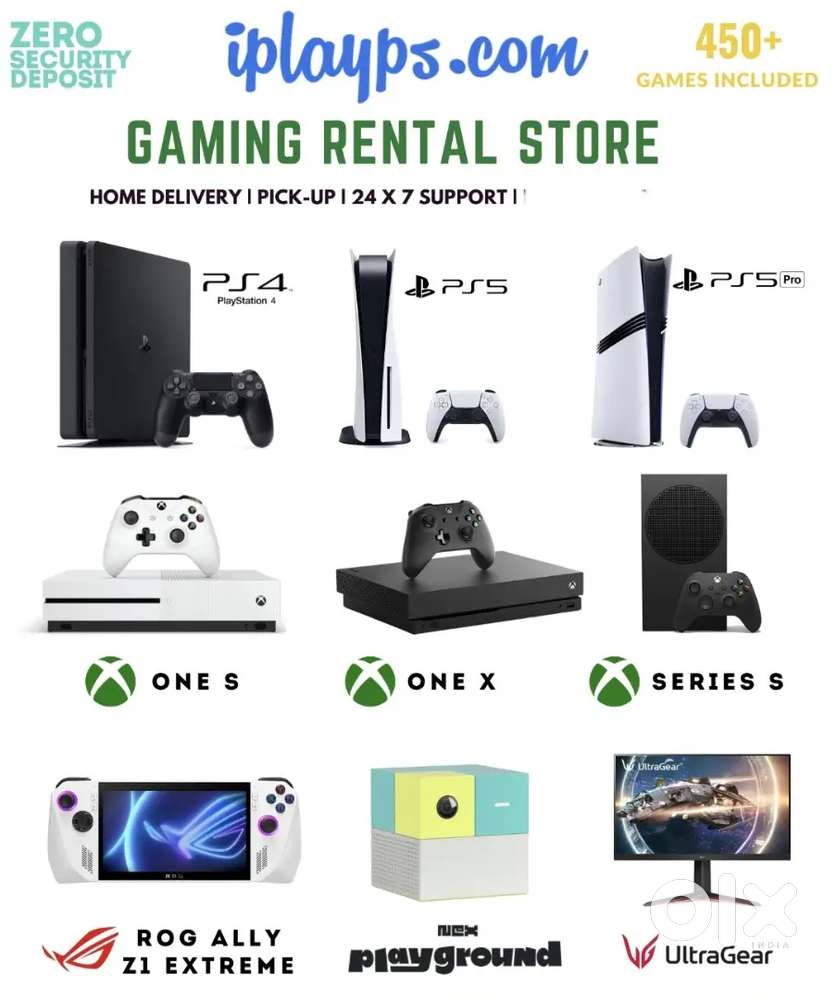 Rent PS4 PS5 XBOX  For Rent with 450+ Games in Hyderabad