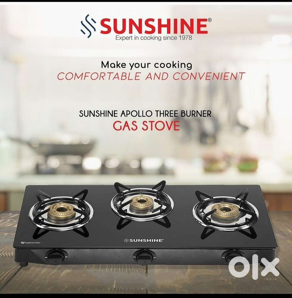 Brand New Sunshine Appolo SS Body 3 Br Stove 2 Years Warranty MRP-9175