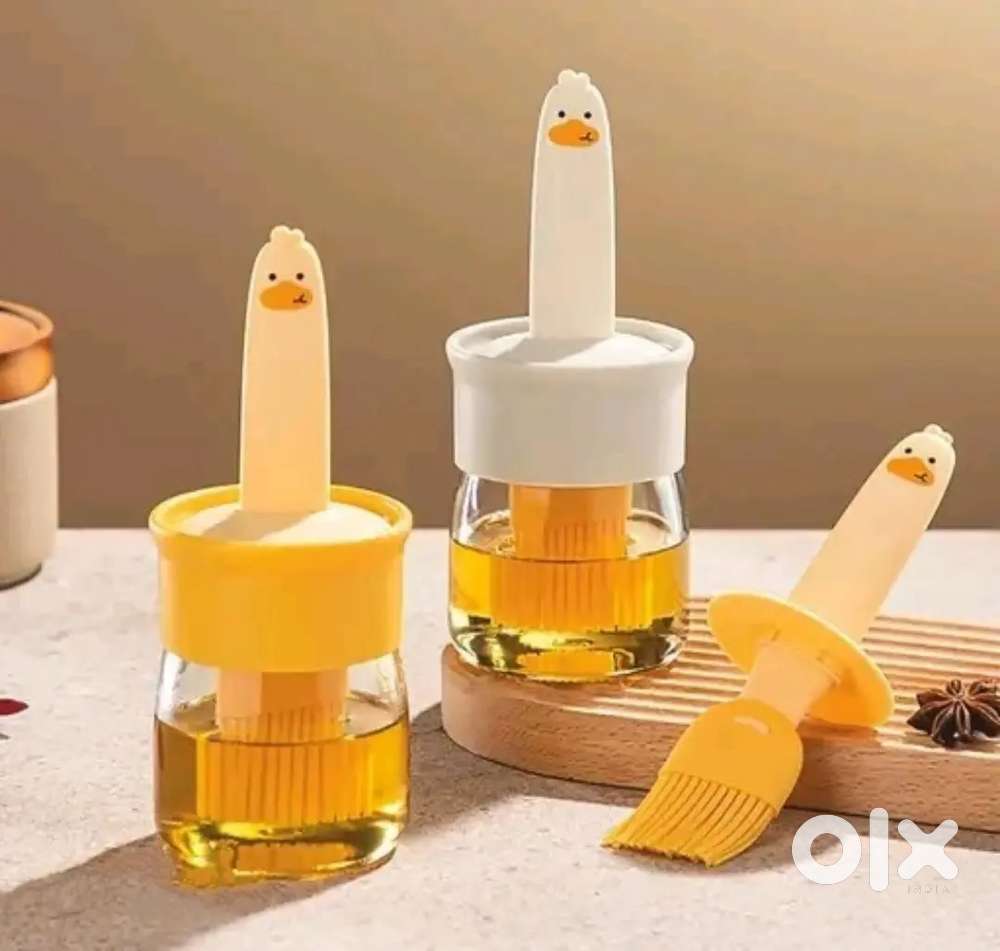 2-in-1 Duck Oil Dispenser & Brush  Leak-Proof Kitchen Oil Bottle