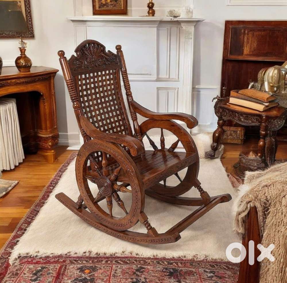 Wooden Rocking Chair with Arm Rest  For Home Seating
