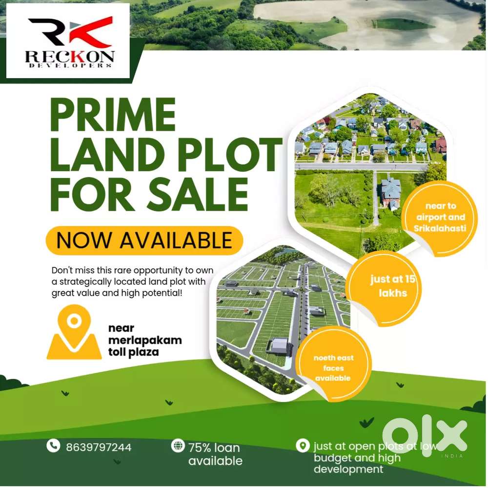 Low budget open plots near merlapakam toll plaza