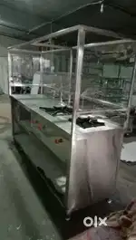 Double burner steel food cart sale