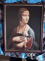 Lady with Ermine portrait painting with frame