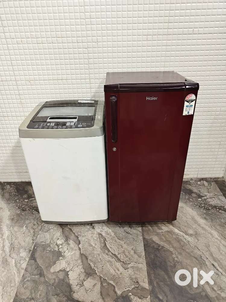 Yin 412 haier single door and lG topload washing machine