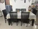 6 seater dining table with chairs with top glass