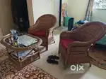 Cane Weaving Chair Living Room with Center table.