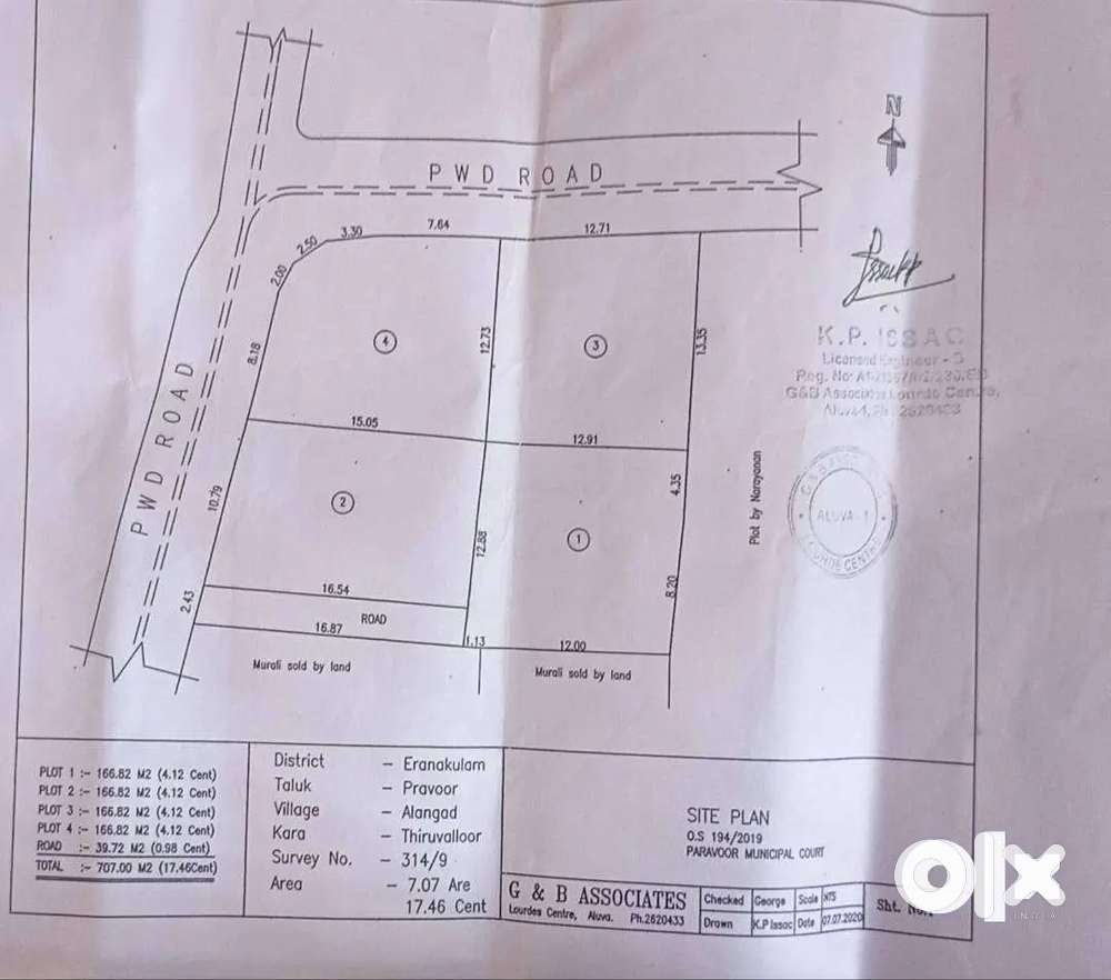17 Cents Residential Plot for Sale in Alangad