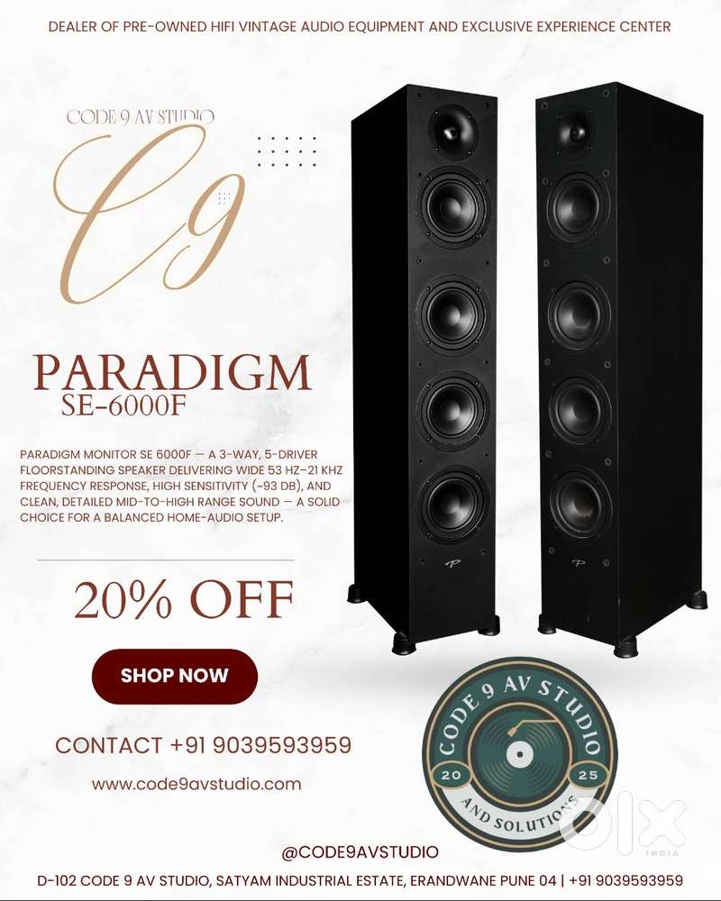 PARADIGM  SE-6000F  SPEAKERS  CODE 9 AV STUDIO