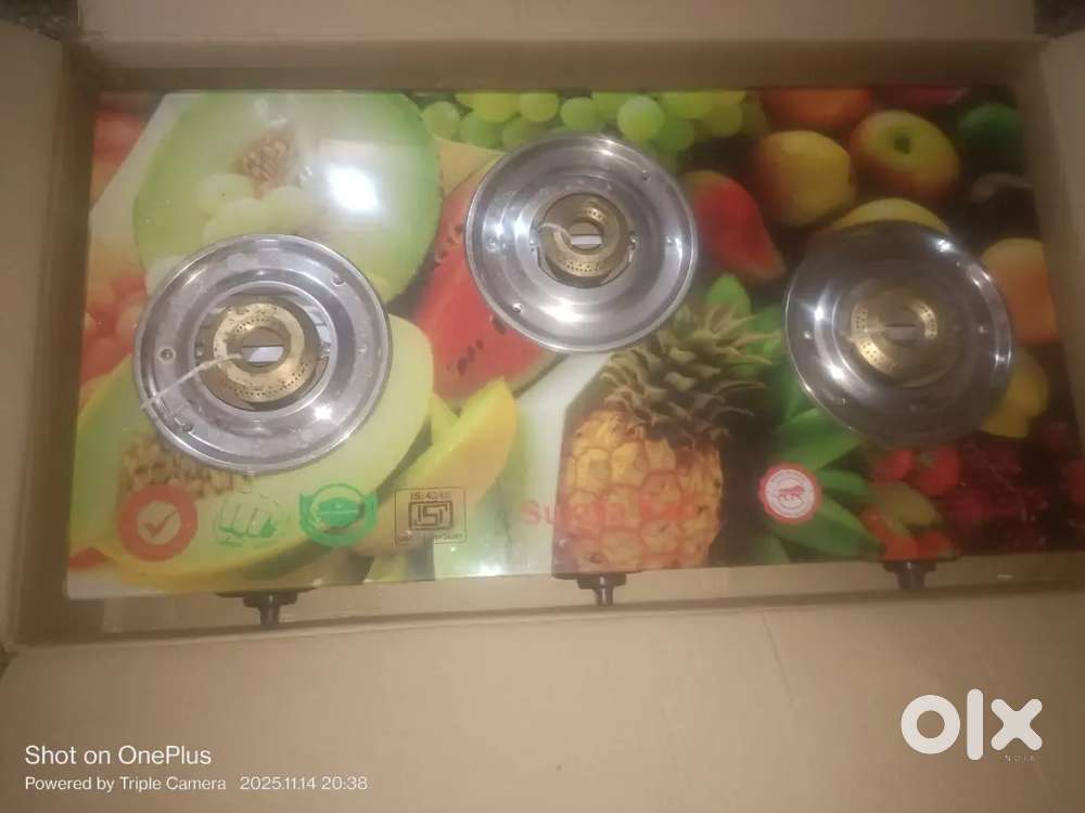 New gas stove new peece 3 burn