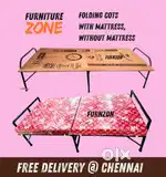 Folding Cots - 4 inches Mattress folding Cots, plain folding Cots sale