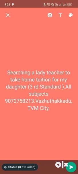 Lady Tuition Teacher Wanted