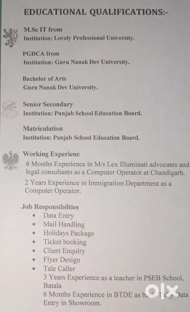 i want a job