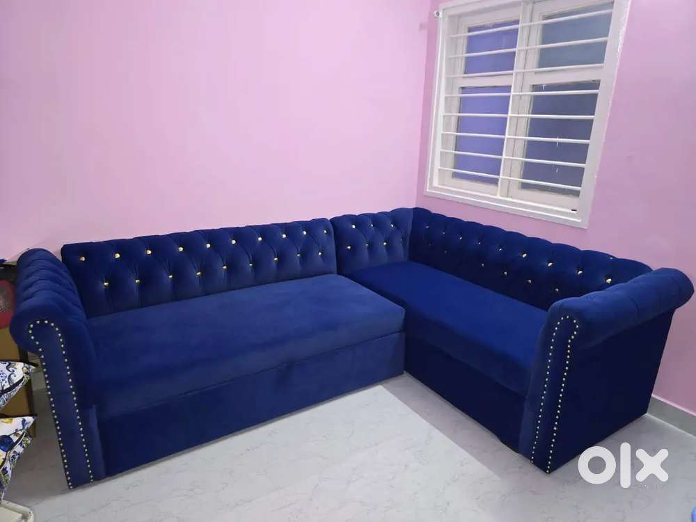 Premium L-Shaped Sofa Cum Bed With
Storage Almost New