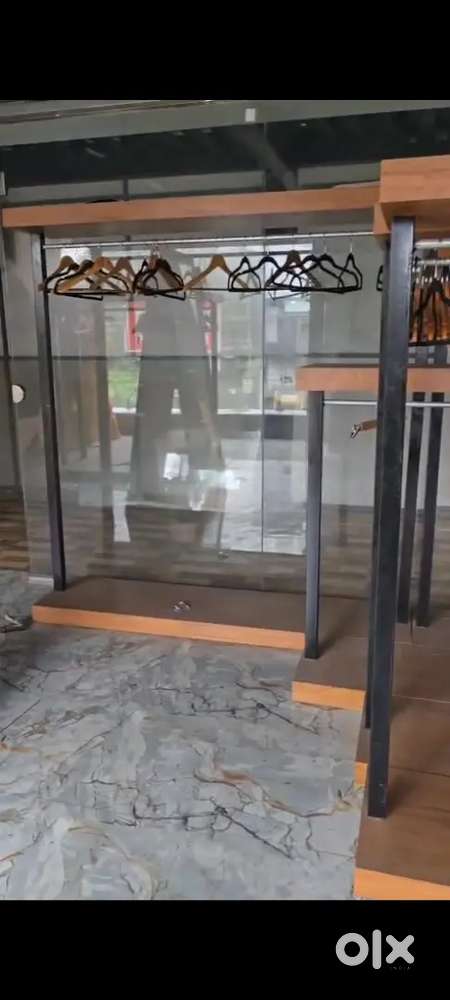 Garment display rack and A shape mirror with storage