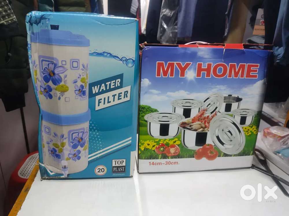 Two tier Table set + free water filter & stainless pot set