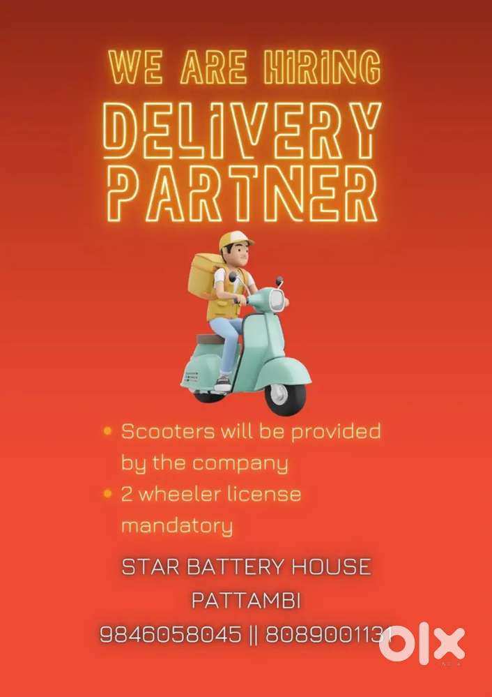 Looking for a delivery staff for a battery distribution firm