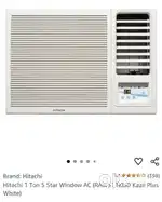 Hitachi 1 Tonne 5 star Window AC