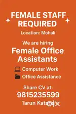 Job hiring  office time 10 to 6 mohali location