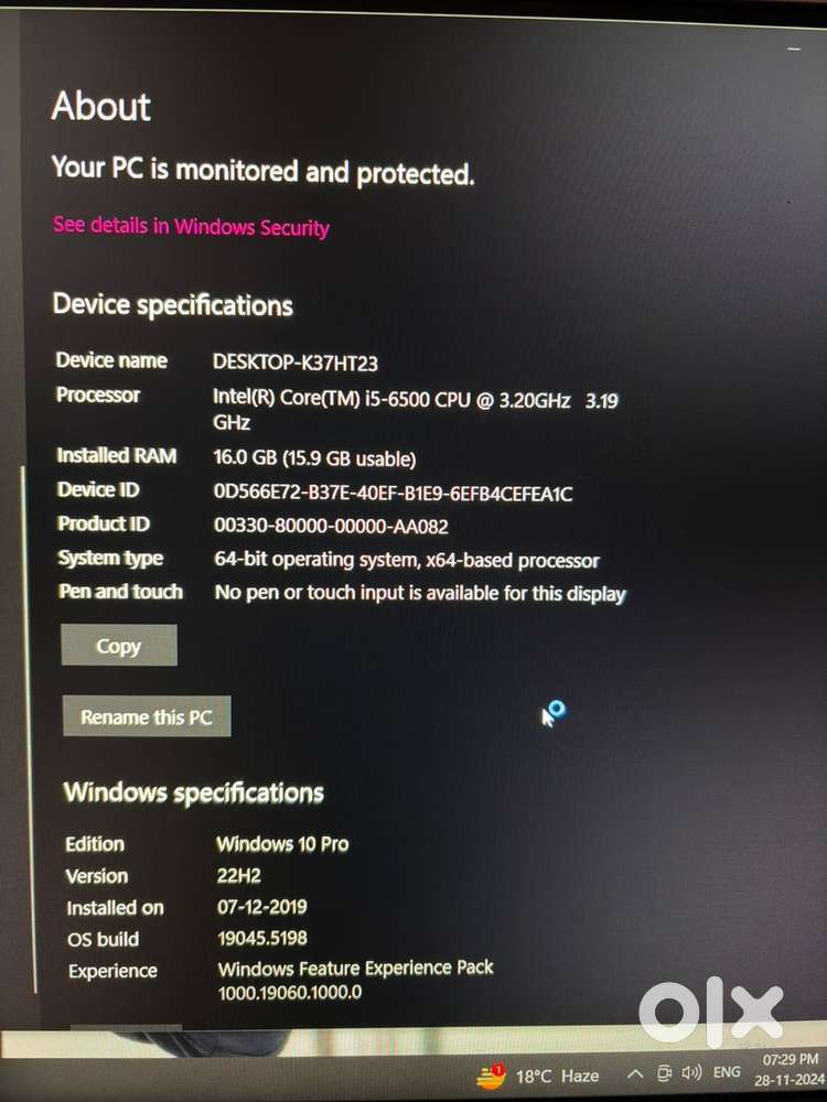 DESKTOP Monitor with CPU