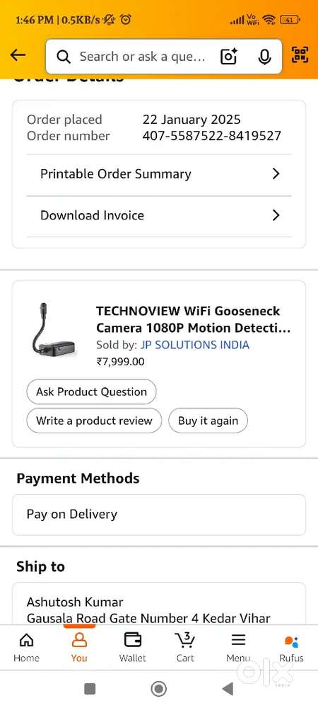 technoview wiFi gooseneck camera 1080P motion 360 deegri
