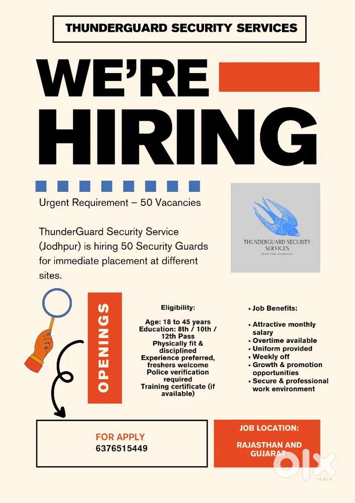 Security guard and watchman job