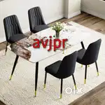 New Stylish 4-Seater Marble Top Dining Table Set for Sale cafe set