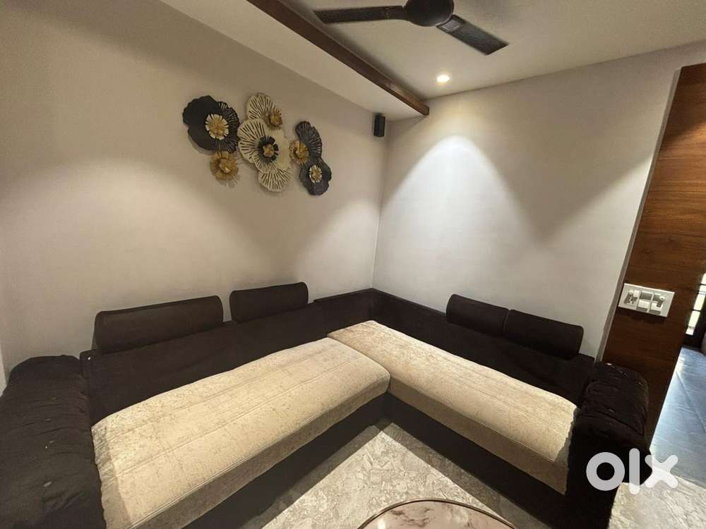 L Shaped Sofa (Brown Beige )