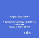 Requirment for cook
