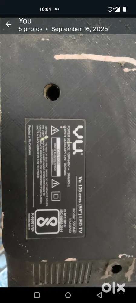 Vu 55 inch master piece only display problem