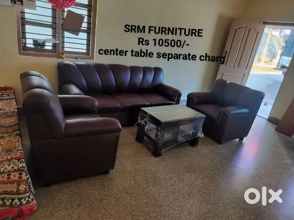 New sofa set 5 seater Rexine cloth finish