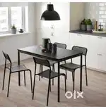 3 SNAX TABLES & 12 CHAIRS