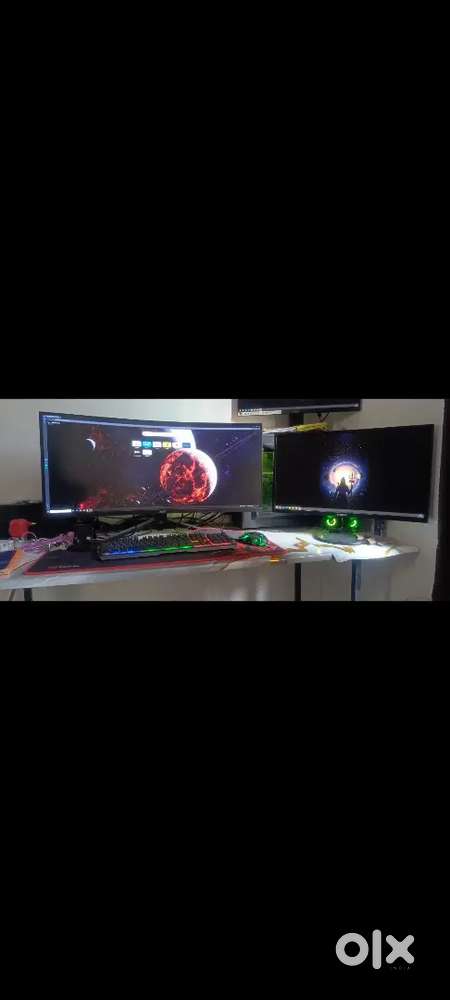 Gaming pc with 34 curved fhd monitor