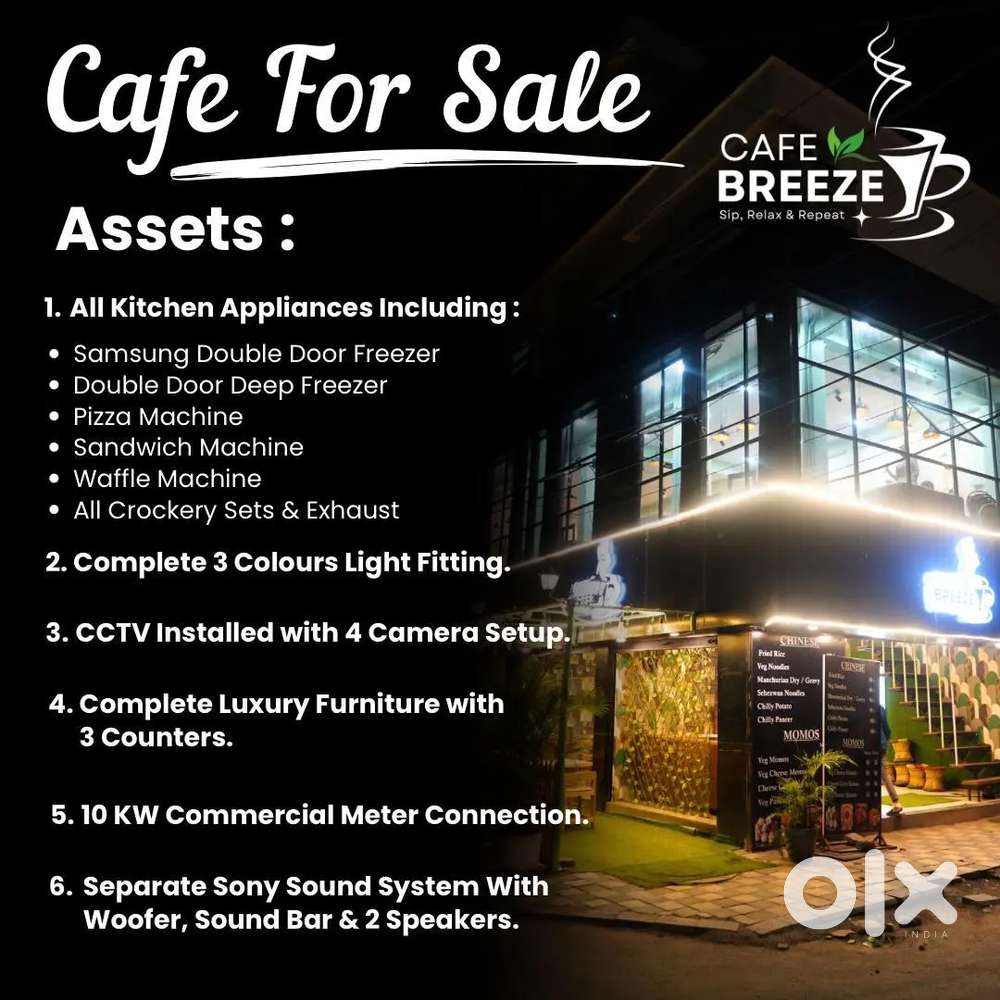 Fully furnished and functional cafe for sale
