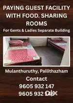 Mulanthuruthy. Paying guest facility  for gents and ladies. With food