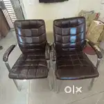 Leather steel  chair with soft cushioning