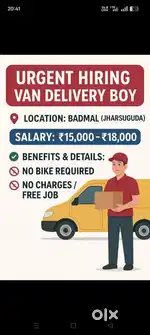 Need Van delivery boy