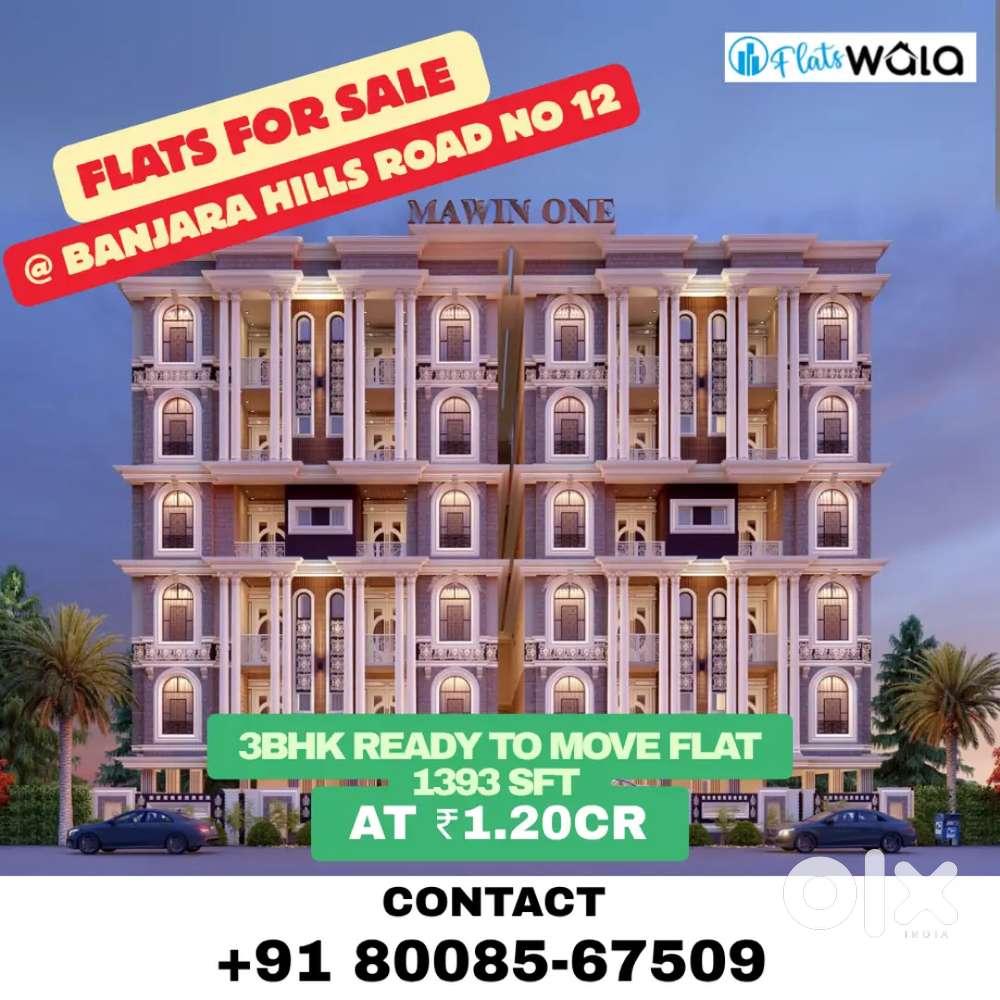 3BHK flat / penthouses ready to Move at Banjara Hills for sale