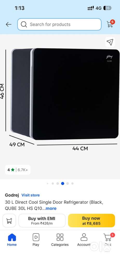 Gogrej single door fridge