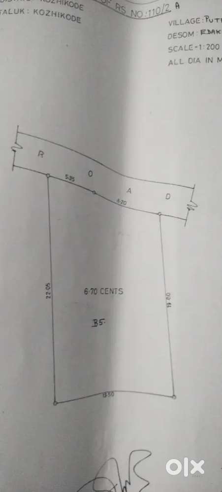 6.70 cent Residencial commercial plot Athannikal