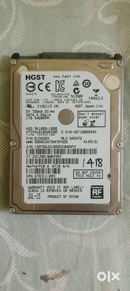 Hard Drives (1 HDD, 1 SSD) & 2 DDR3 RAMs