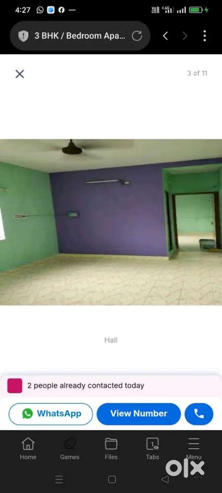 3 BHK 1035 sft  FLAT for rent