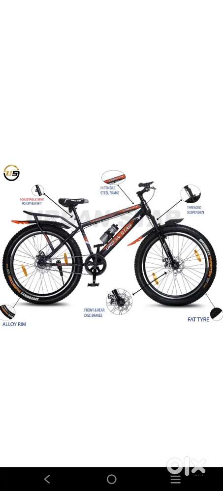 This cycle Urban Star 26 inch fat tyre cycle, Black colour
