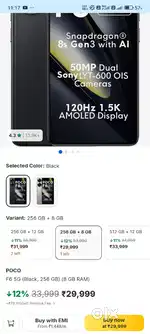 Poco f6 8gb 256 gn
