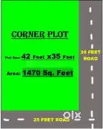 Corner Plot, Two Side Open with 30 Feet and 25 Feet road