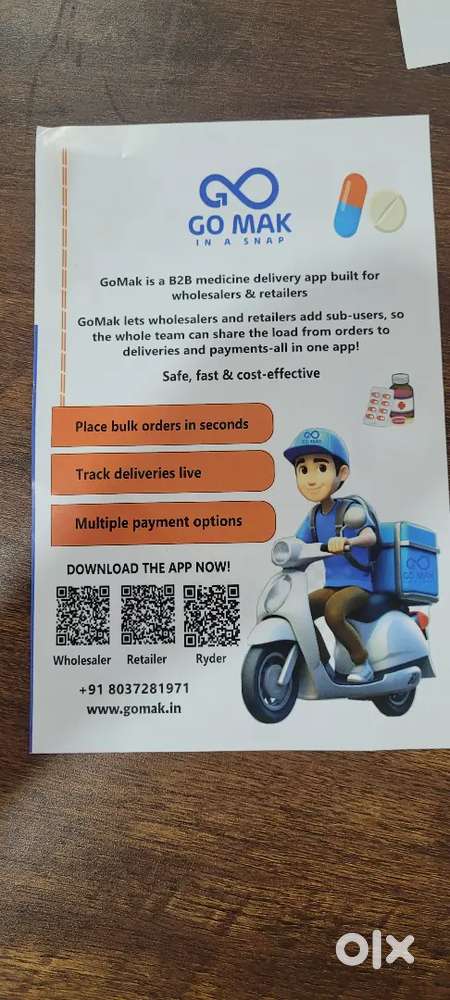 Gomak 2 wheeler and 3 wheeler delivery boys at Hyderabad