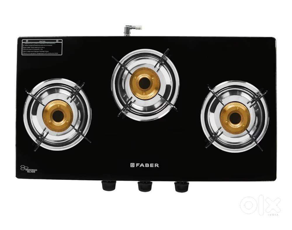 Faber power 3BB BL manual ignition 3 burner glass cooktop gas stove